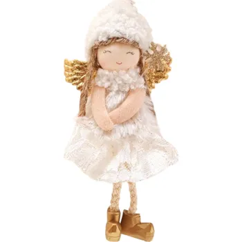 Vánoční dekorace Vánoční dekorace anděl k zavěšení 15 x 8 cm bílá