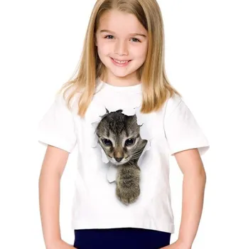 Dívčí 3D tričko s kočkou J605 4 G