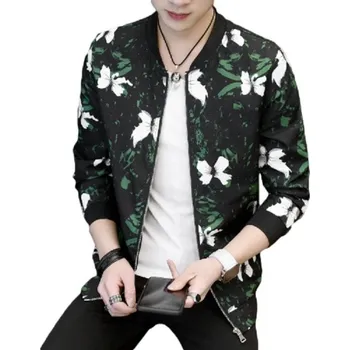 Pánská větrovka Pánská jarní/podzimní bunda s květinami XS