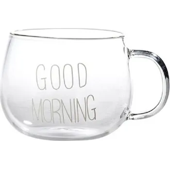 Skleněný hrnek Dobré ráno bílá
