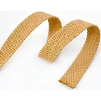 Upínací popruh Bavlněno-polyesterový popruh 25 mm 4 m Pevný pás 1,3 mm silný Odolný materiál Vysoká nosnost Univerzální použití Šití, výroba, upevnění, outdoor hnědá