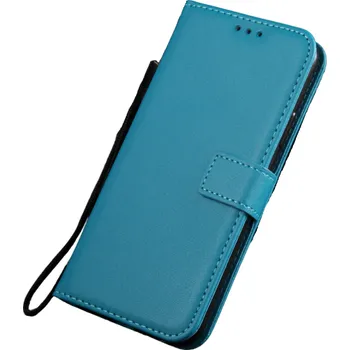 Pouzdro na mobilní telefon Kožené pouzdro pro Xiaomi Redmi Note 10 Pro tyrkysová