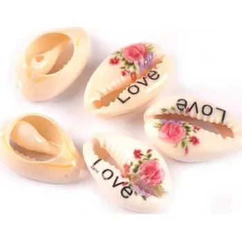 Přírodní mušle s nápisem 10 ks 1