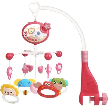 Hračka pro nejmenší Kolotoč nad postýlku s projekcí růžová