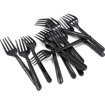 Příbor Plastové vidličky 95 ks černá