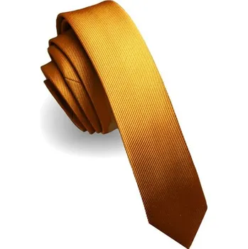 Kravata Hedvábná jednobarevná kravata 150 x 4 cm Elegantní pánská kravata z kvalitního hedvábí Úzký design Stylový doplněk na svatby, večírky a formální akce zlatá