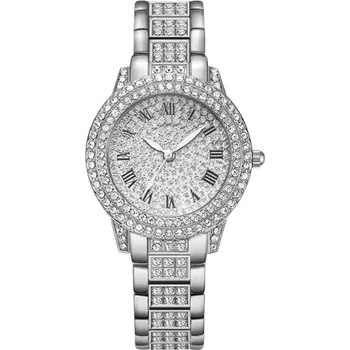 Hodinky Dámské hodinky s&nbsp;umělými diamanty stříbrná