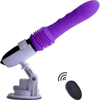 Vibrátor Masturbační pomůcka simulující pohyby při sexu na dálkové ovládání Diskrétní balení fialová