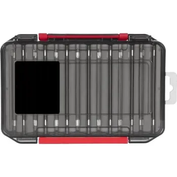 Ledvinka Oboustranný kompaktní plastový box na rybářské náčiní 19,8 x 13,5 x 3,6 cm Organizér na háčky, návnady a olůvka Úložný box na rybářské potřeby černá