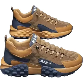 Pánská obuv Běžecké pánské boty Pánské tenisky na platformě&nbsp;Sportovní obuv Prodyšné a měkké hnědá 41