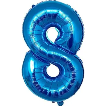 Balónek Narozeninový modrý balónek s číslem 80 cm 8