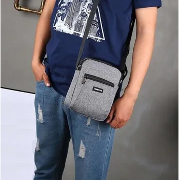 Pánská crossbody taška světle šedá