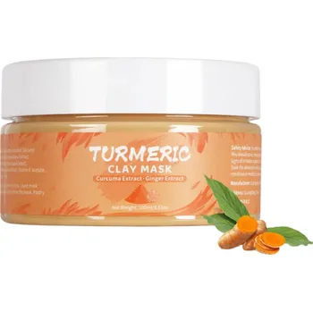 Pleťová maska Jílová bahenní pleťová maska 100 ml s kurkumou Hydratační maska na černé tečky Bělící maska Hloubková bahenní péče o pleť
