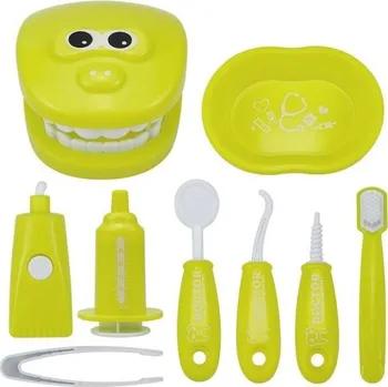 Dětský kufřík s vybavením pro zubaře 9 ks žlutá