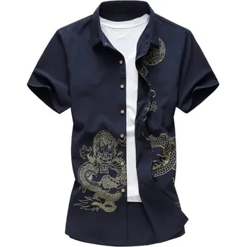 Pánská košile Pánská košile A3090 tmavě modrá 3XL 2