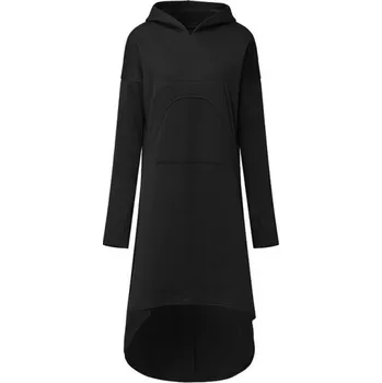 Dámské šaty Mikinové šaty asymetrické černá S
