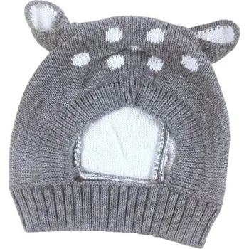 Čepice Zimní dětská čepice s ušima šedá