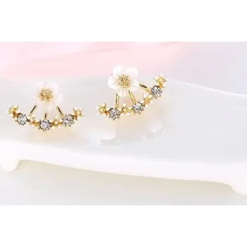 Náušnice Elegantní náušnice květy J1920 zlatá