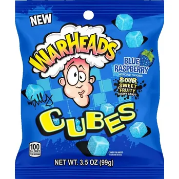 Bonbon Warheads Value Blue Raspberry Cubes 99g