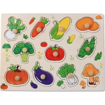 Dřevěná hračka Vkládací puzzle pro děti - Zelenina