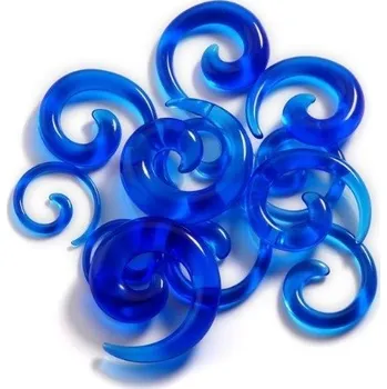 Piercing Spirálové roztahováky - 12 ks modrá