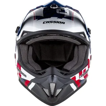 Helma na motorku Leramotors PŘILBA CROSS CUP SONIC, CASSIDA (ČERVENÁ/MODRÁ/BÍLÁ/ČERNÁ) 2023 XL