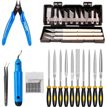 Sada nářadí Sada nástrojů na opravy a čištění 3D tisků Kleště Pinzeta Řezbářská škrabka Pilníky 3 rukojeti s 13 vyměnitelnými čepelemi