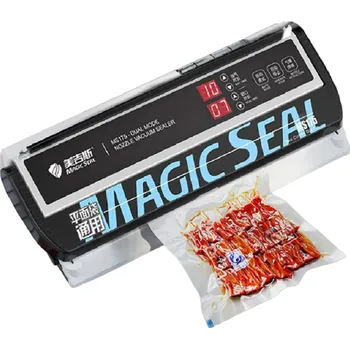 Vakuovačka Elektrická vakuovačka potravin s EU zástrčkou Vakuovací stroj na těsnění plastových sáčků s 10 vakuovacími sáčky 170 W Vakuové těsnění suchých i vlhkých potravin 42 x 18 x 13 cm