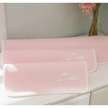 Přebalovací podložka Chránič dětské matrace s obláčky růžová S