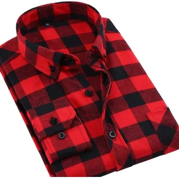 Pánská košile Pánská kostkovaná košile se vzorem - Červeno-černá XL