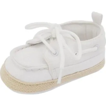 Dívčí bačkory Dětské plátěné capáčky na šněrování bílá 12-18 měsíců