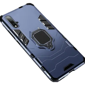 Pouzdro na mobilní telefon Ochranný kryt pro Huawei Mate 30 s kovovým kroužkem tmavě modrá