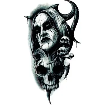 Odstranitelné tetování Dočasné vodotěsné temné tetování 11,5 x 21 cm Démoni Realistický hororový motiv Výdrž až 15 dní Snadná aplikace Tetování na tělo