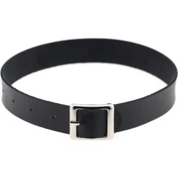Náhrdelník Kožený choker jako pásek s přezkou J3501 černá