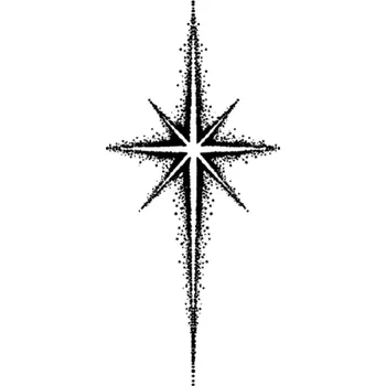 Odstranitelné tetování Dočasné vodotěsné tetování Osmicípá hvězda 12 x 6 cm Moderní styl Falešné tetování na tělo Geometrický design Odolné dočasné tetování na 15 dní