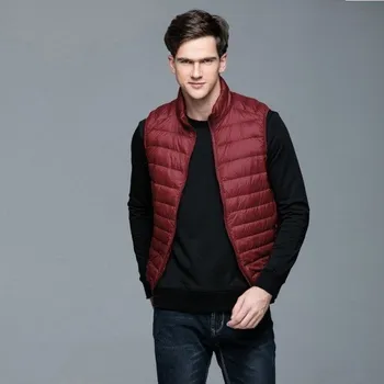 Pánská větrovka Pánská péřová vesta S105 červená L