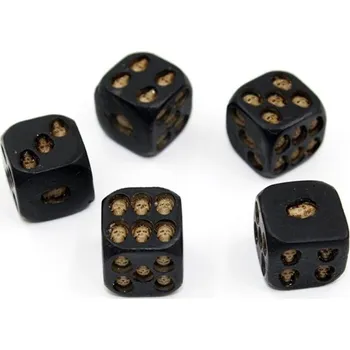 ostatní stavebnice Hrací kostky s lebkami 5 ks béžova