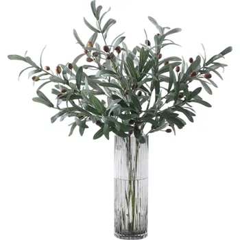 umělá květina Sada 5 ks umělých větviček olivovníku s listy a plody Dekorativní zeleň do vázy Realistická přírodní dekorace do bytu i na svatbu