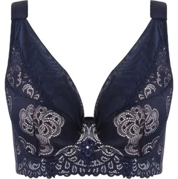 Podprsenka Vyztužená podprsenka zdobená krajkou tmavě modrá 85F
