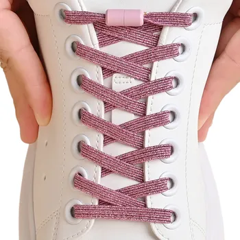 Tkaničky do bot Barevné tkaničky do bot bez zavazování Elastické tkaničky 100 cm se šroubovací přezkou Rychlé obouvání Sportovní pohodlí Pro děti i dospělé růžová