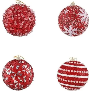 Vánoční dekorace Vánoční koule červené 4 ks G3095