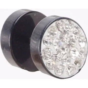 Náušnice Falešné plugy se zirkony černá