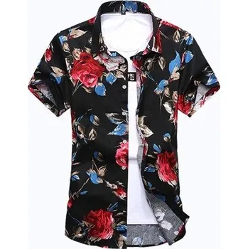 Pánská košile Módní košile se vzorem růže J715 L 1