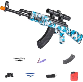 Dětská zbraň Elektrický dětský samopal na kuličky 89 x 30 cm Zbraň pro děti se zásobníkem, ochrannými brýlemi, USB nabíjením a šroubovákem