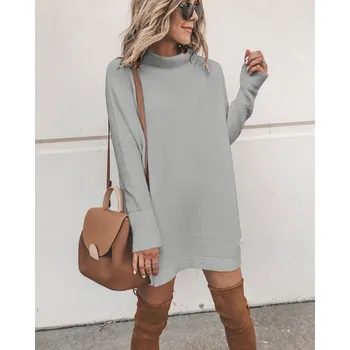 Dámské šaty Mini šaty rolákové šedá L