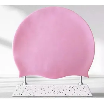 Plavecká čepice Vybavení pro plavce protiskluzová Silikonová plavecká čepice vodotěsná Čepice do bazénu Velikost M elastická růžová