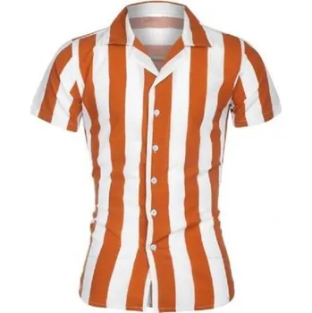 Pánská košile Pánská košile s krátkým rukávem F495 oranžová L