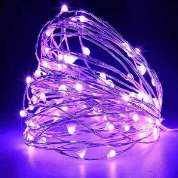 Vánoční dekorace Světelný LED řetěz fialová XL