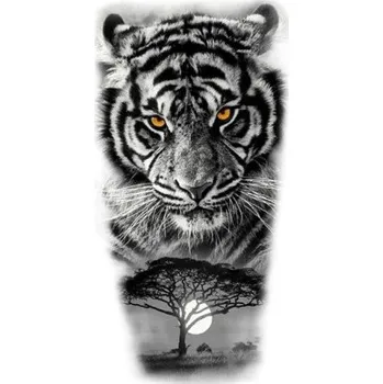 Odstranitelné tetování Dočasné vodotěsné tetování 11,5 x 21 cm Tygr Moderní realistický motiv Výdrž až 15 dní Snadná aplikace Tetování na tělo