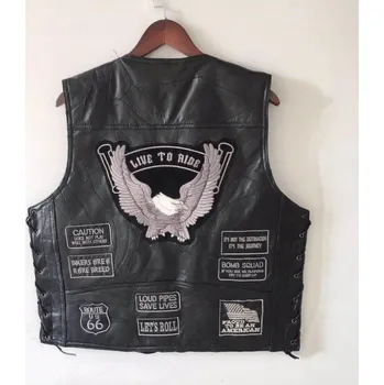 Pánská větrovka Pánská kožená vesta F1309 S